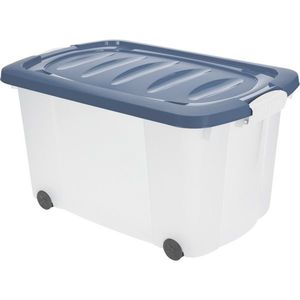 Cutie de depozitare cu roți, 60 x 39 x 32 cm, albastru, albastru imagine