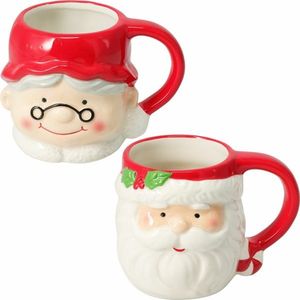 Set de 2 căni ceramice Mr. & Mrs. Claus 440 ml imagine
