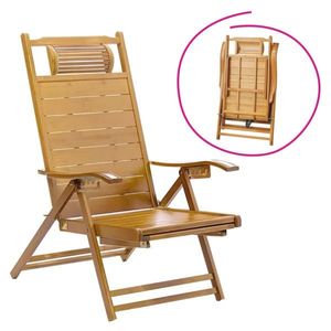 Scaun de grădină reglabil, natural, bambus, VARDON imagine