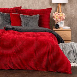 Lenjerie de pat din microflanel 4Home Stripe vin, 140 x 200 cm, 70 x 90 cm, vișiniu imagine