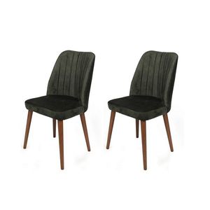 Set de scaune de sufragerie Alfa Khaki and Walnut, 2 buc. imagine