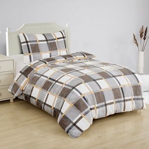 Lenjerie de pat din microfibră Károgri-alb-galben, 140 x 200 cm, 70 x 90 cm imagine