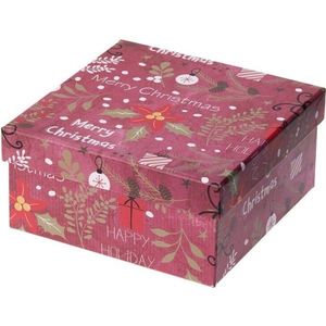 Cutie cadou de Crăciun, roșie, 14, 5x7x14, 5cm, roșu imagine
