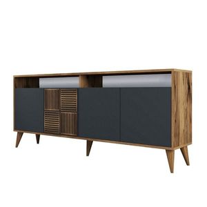 Dulap Milan 2 Walnut and Anthracite, antracit imagine