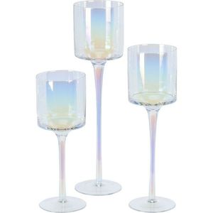 Set de sfeșnice decorative din sticlă Home and Styling, 3 bucăți imagine