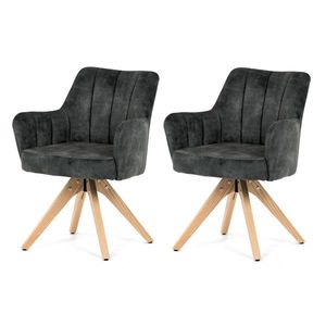 Set de scaune de sufragerie HC-D7188 GRN4, 2 buc., verde închis imagine