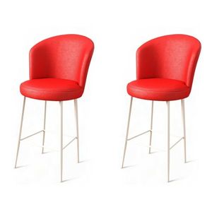 Set de scaune de bar Uras Red and White, 2 buc., roșu, 2 buc. imagine