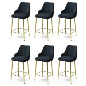 Set de scaune de bar Enox Anthracite and Gold, 6buc., antracit, 6 buc. imagine