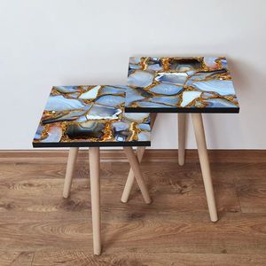 Măsuță auxiliară 2SHP Multicolor, 2 buc., multicoloră imagine