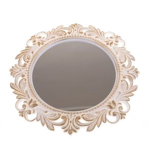 Oglindă de perete din plastic Castillo albă, diametru 51 cm imagine