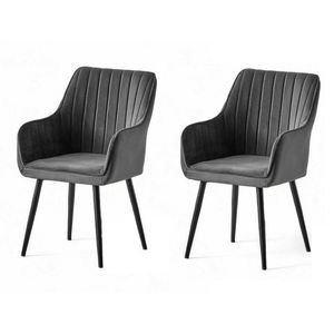 Set de scaune de sufragerie Nova Anthracite and Black, 2 buc., antracit imagine