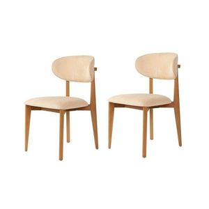 Set de scaune de sufragerie Lionte Beige and DarkOak, 2 buc., bej imagine