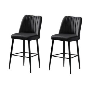 Set de scaune de bar Vento Black and Black, 2 buc., negru, 2 buc. imagine
