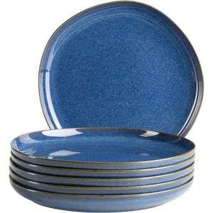 Set de farfurii plate Mäser Cordelia Royal Blue 27 cm, 6 buc., albastru închis imagine