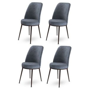 Set de scaune de sufragerie Dexa Fume and Brown, 4buc., gri închis, 4 buc imagine