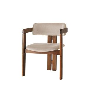 Scaun de sufragerie CO Beige and Walnut, bej deschis imagine