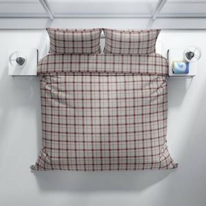 Lenjerie de pat din bumbac Káro roz, 140 x 200 cm, 70 x 90 cm imagine