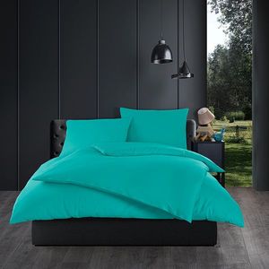 Lenjerie de pat din bumbac Color mentol, 140 x 200cm, 70 x 90 cm imagine