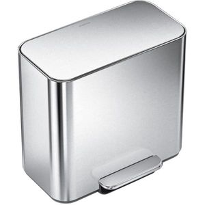 Simplehuman Mini coș de gunoi cu pedală pentru deșeuri sortate 15 l, oțel inoxidabil mat, inox mat imagine