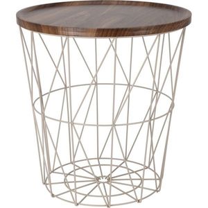 Măsuță din sârmă cu blat din MDF 37 x 39 cm, bej, bej imagine