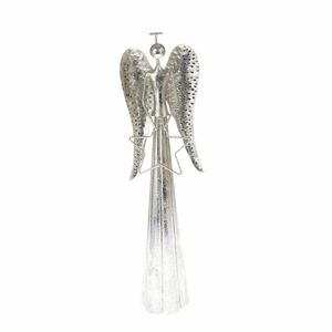 Decorație metalică LED de Crăciun Angel with starargintiu, 23 x 70 cm imagine