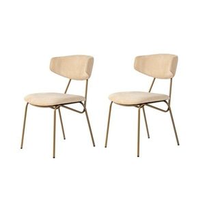 Set de scaune de sufragerie Nancy Beige and Gold, 2 buc., bej imagine
