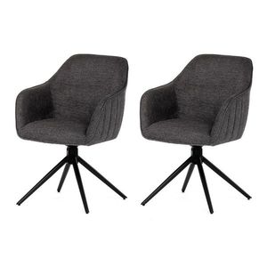 Set de scaune de sufragerie cu mecanism deîntoarcere HC-536 GREY2, 2 buc., gri închis imagine