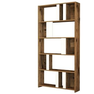 Bibliotecă Lima White and Walnut, alb imagine