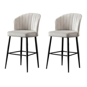 Set de scaune de bar Rubi Cream and Black, 2 buc., 2 buc. imagine