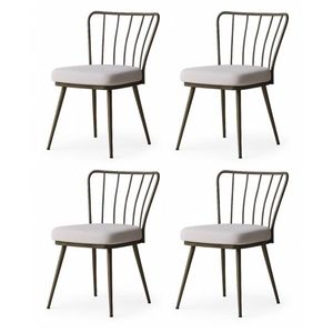 Set de scaune de sufragerie Yildiz Cream andBrown, 4 buc., 4 buc imagine