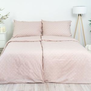 Stanex Lenjerie de pat creponată cu buline roz, 140 x 220 cm, 70 x 90 cm imagine