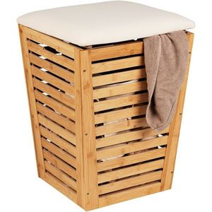 Wenko Coș pentru rufe murdare cu scaun Bambusa 55 l imagine