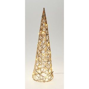 Conul luminos de Crăciun Champagne, 40 x 12 cm, 20micro LED, cu baterii, 40 cm imagine