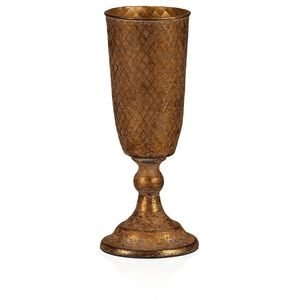 Pot de metal îngust, auriu, 10 x 10 x 30 cm imagine