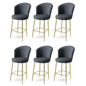 Set de scaune de bar Alte Anthracit and Gold, 6buc., antracit, 6 buc. imagine