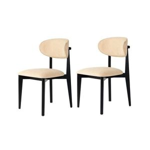 Set de scaune de sufragerie Lionte Beige and Black, 2 buc., bej imagine