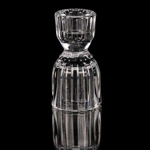 Sfeșnic de sticlă 10 cm pentru lumânare conică, transparent imagine