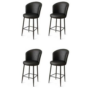 Set de scaune de bar Uras Black, 4 buc., negru, 4 buc imagine