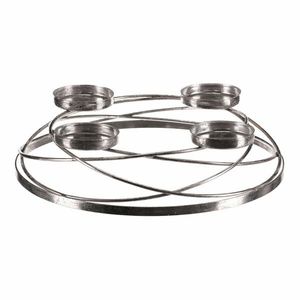 Sfeșnic de Advent Kruhy, argintiu, metal, diametru 35 cm, argintiu imagine