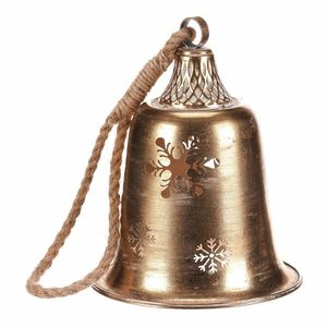 Clopot metalic suspendat, auriu, 20 x 20 x 58 cm imagine