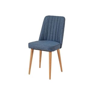 Scaun de sufragerie Vina Dark Blue and Atlantic Pine, albastru închis imagine