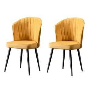 Set de scaune de sufragerie Rubi Yellow and Black, 2 buc., galben imagine