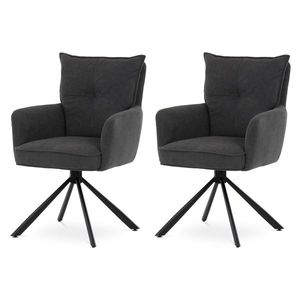 Set de scaune de sufragerie cu mecanism deîntoarcere HC-X1128 GREY2, manșestru, 2 buc., gri imagine