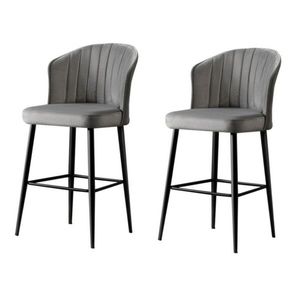 Set de scaune de bar Rubi Grey and Black, 2 buc., 2 buc. imagine