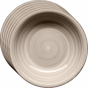 Mäser Set of 6 deep plates Bel Tempo 21.5 cm, taupe, maro taupe imagine