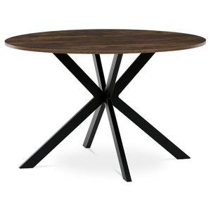 Masă de sufragerie 120 x 120 cm, lemn vechi, maro închis, L imagine