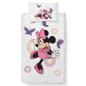 Carbotex Lenjerie de pat pentru copii Minnie șiFluturași, 100 x 135 cm, 40 x 60 cm imagine