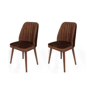 Set de scaune de sufragerie Alfa Brown and Walnut, 2 buc. imagine