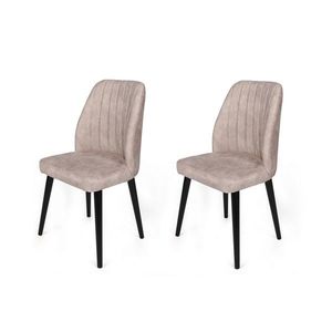 Set de scaune de sufragerie Alfa Cream and Black, 2 buc. imagine