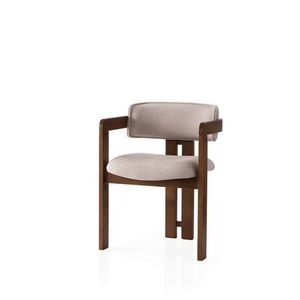 Scaun de sufragerie Cozy Cream and Walnut imagine